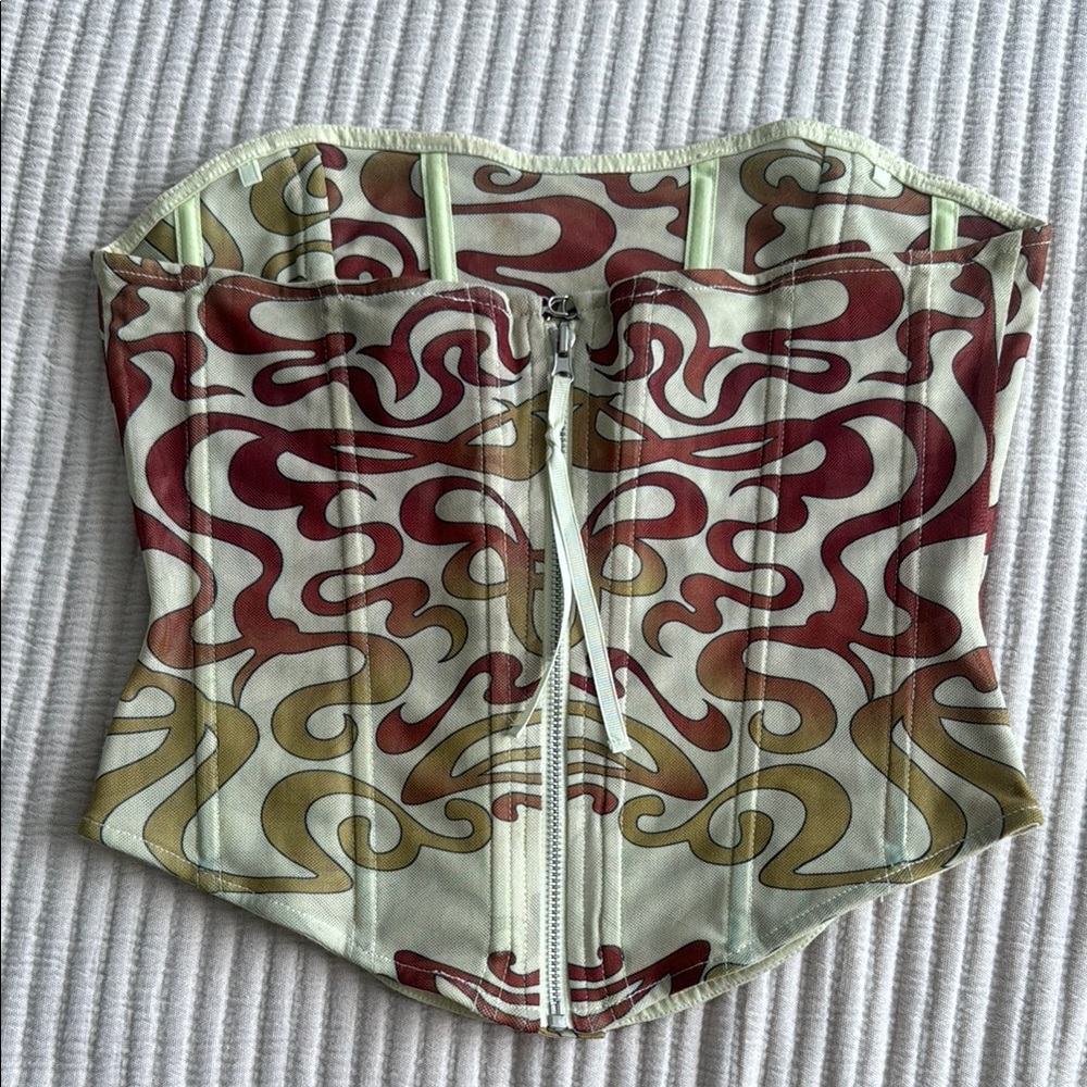 Miaou x Urban Outfitters Strapless Patterned Corset - Picture 3 of 4